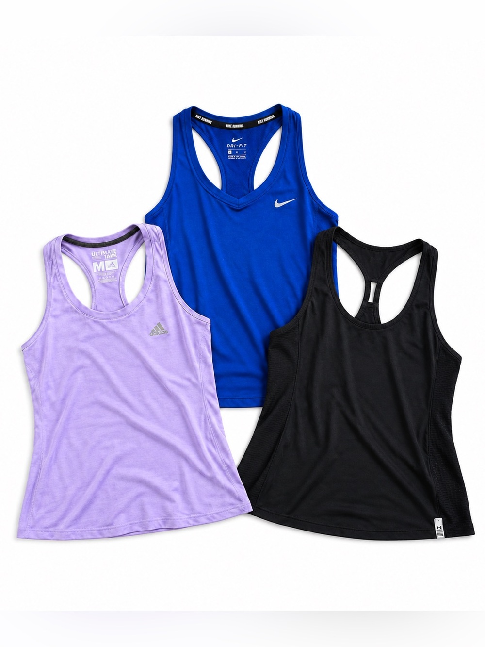 Nike Adidas Under Armour Women’s Running Tank Top Bundle Size M Athletic Workout